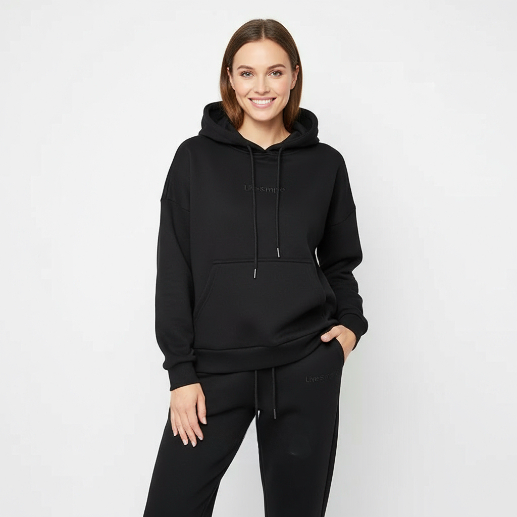 Winter New Thickened Fleece-Lined Pullover Hooded Sweat Women&