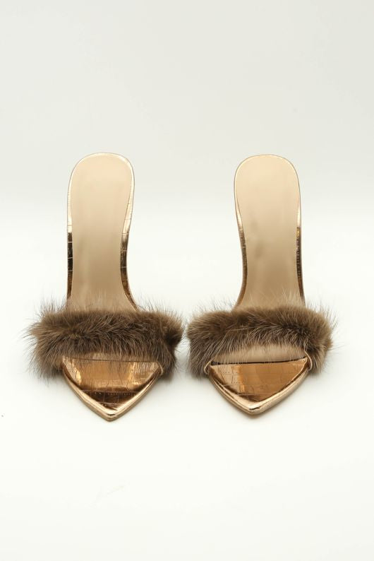 Champagne flurry princess heels