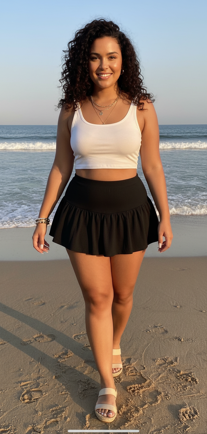 Mini skort in black
