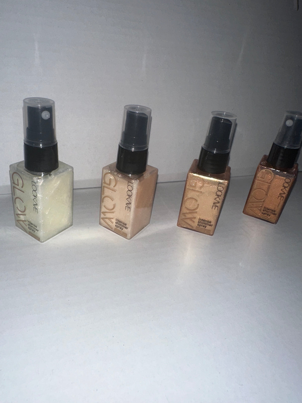 Shimmering highlighter sprays