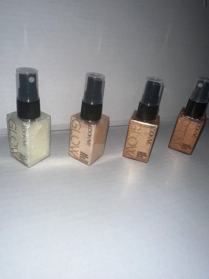 Shimmering highlighter sprays