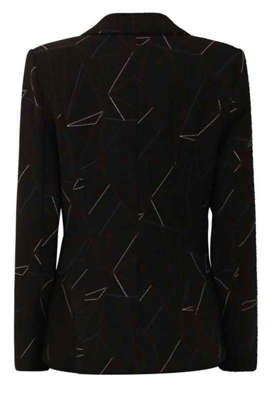 Black Web Print Tailored Blazer