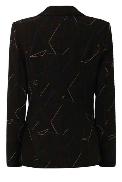 Black Web Print Tailored Blazer