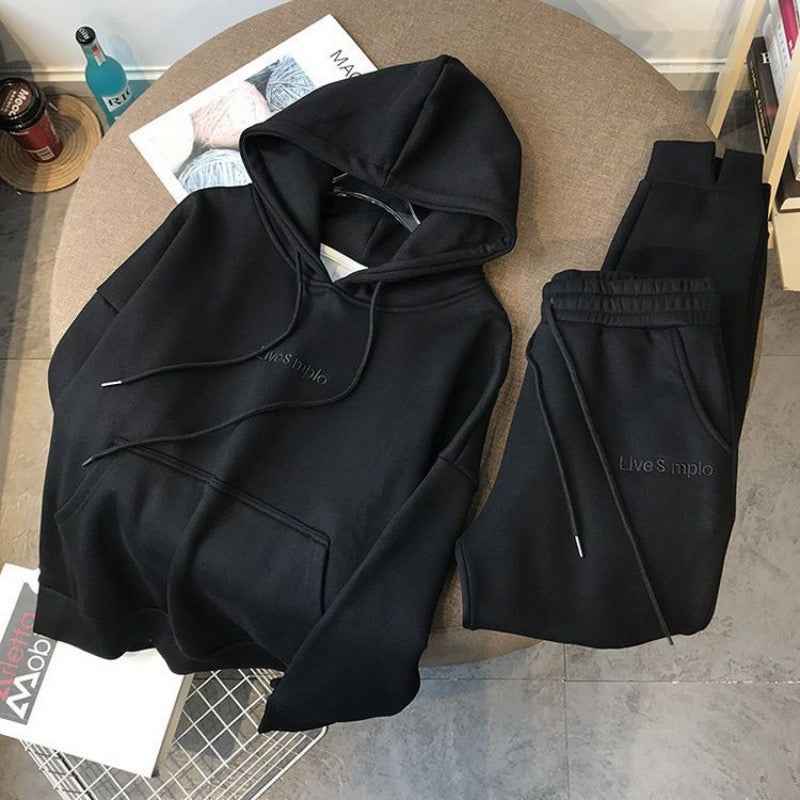 Winter New Thickened Fleece-Lined Pullover Hooded Sweat Women&