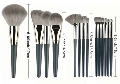 Khaki makeup brush set