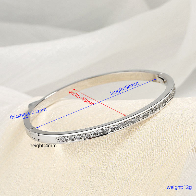 Vacuum Plating Real Gold Plated 18K Gold Solid Color 304 Stainless Steel Casual Elegant Luxurious Waterproof Non Tarnish 304 Stainless Steel Bangle
