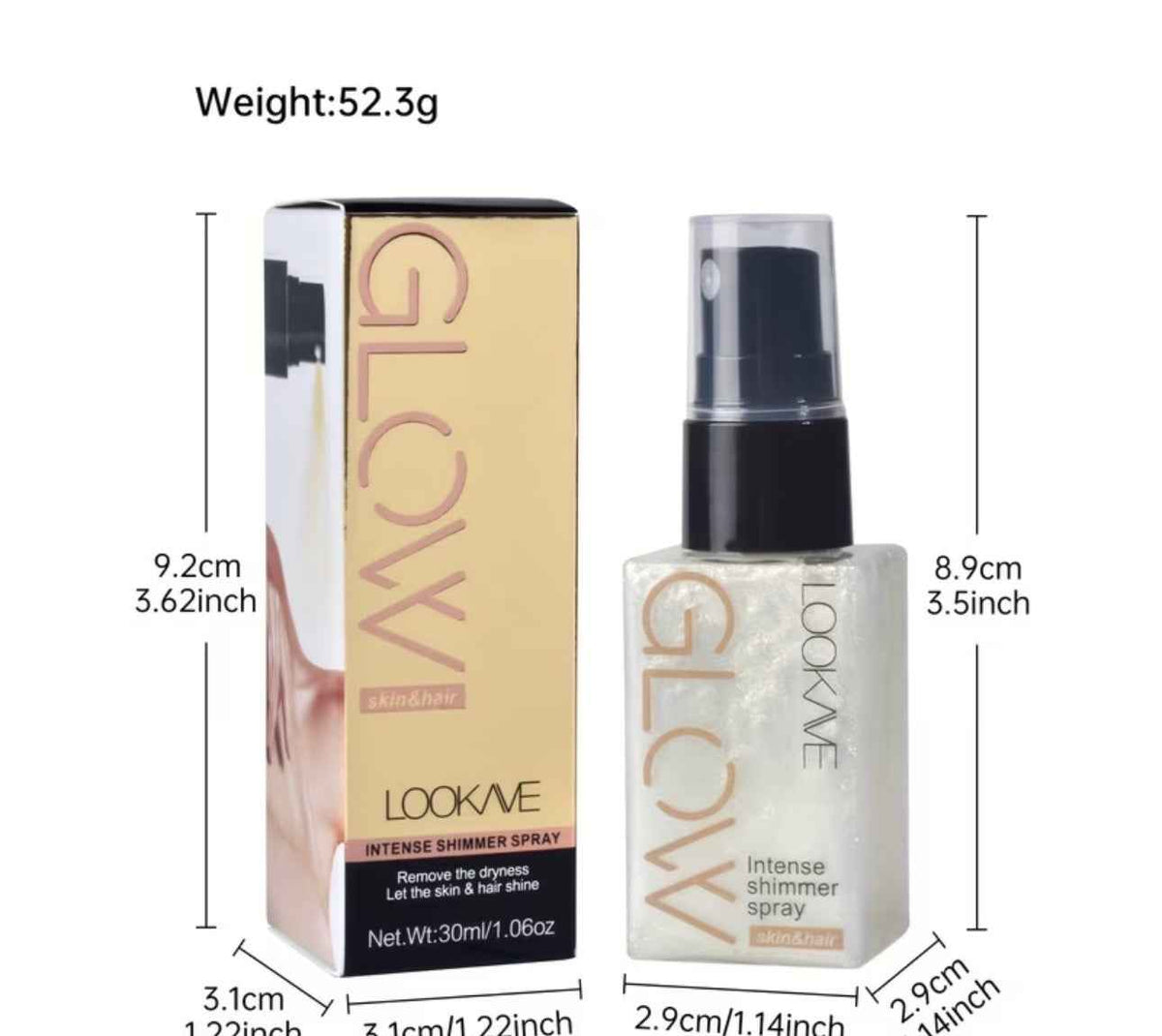 Shimmering highlighter sprays