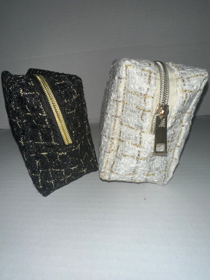 Pearl &amp; Charcoal Makeup Bags