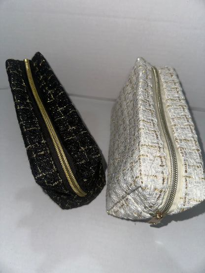 Pearl &amp; Charcoal Makeup Bags
