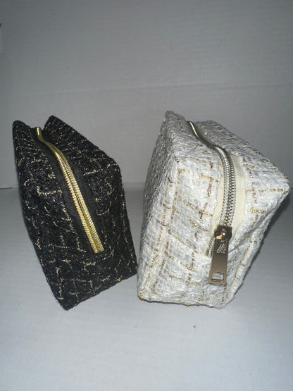 Pearl &amp; Charcoal Makeup Bags