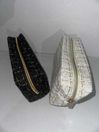 Pearl &amp; Charcoal Makeup Bags