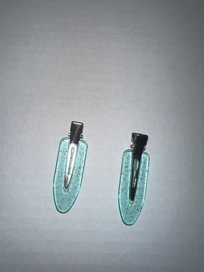 Sparkling transparent clips (2 for 1)