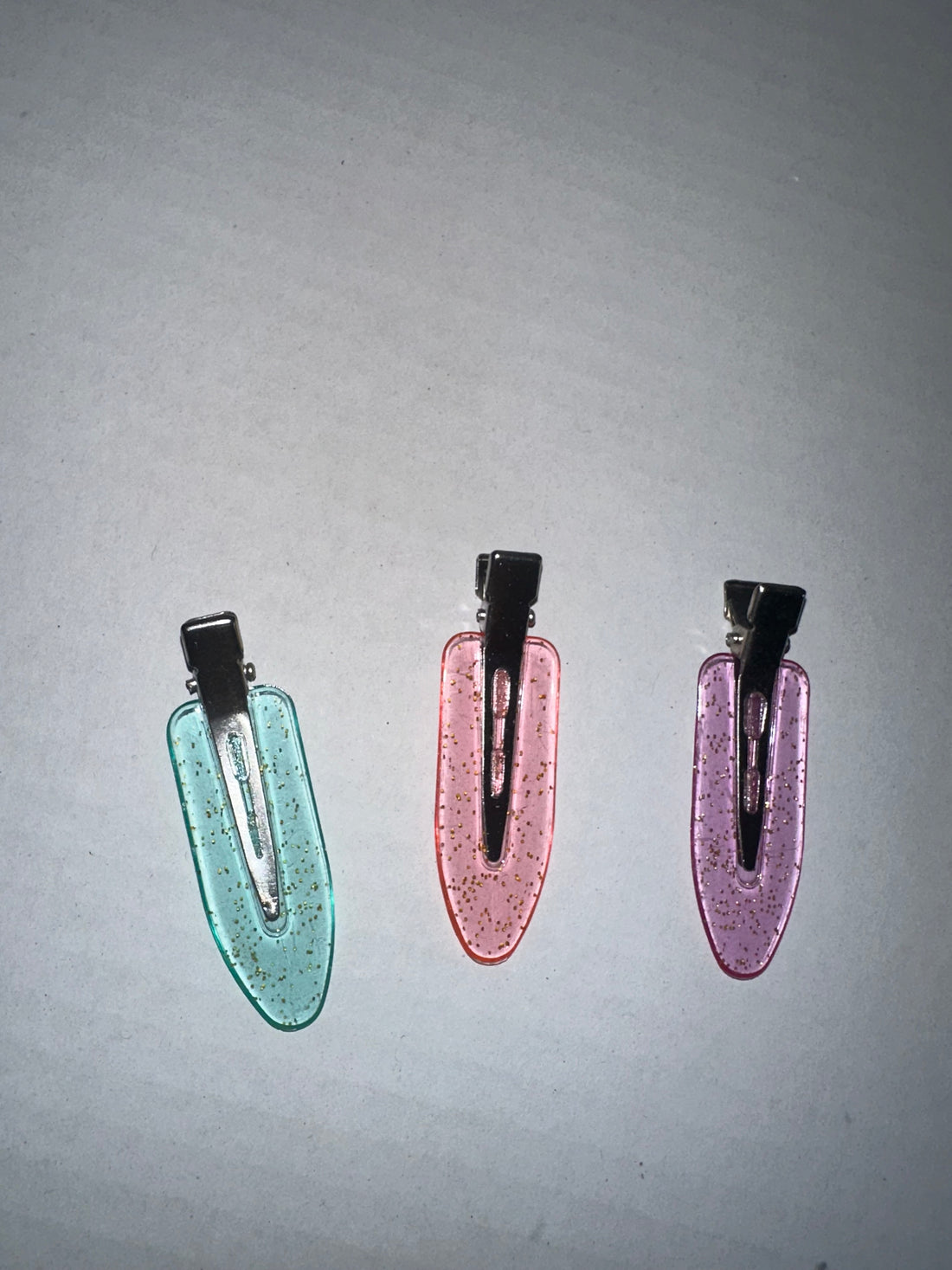 Sparkling transparent clips (2 for 1)