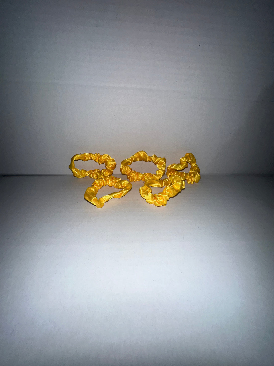 Bright Yellow Premium Minimalist Pleated Small Intestine Hair Ties, Multi-purpose Hair Accessories and Hand Jewelry, High-Elasticity Bun Hair Tie