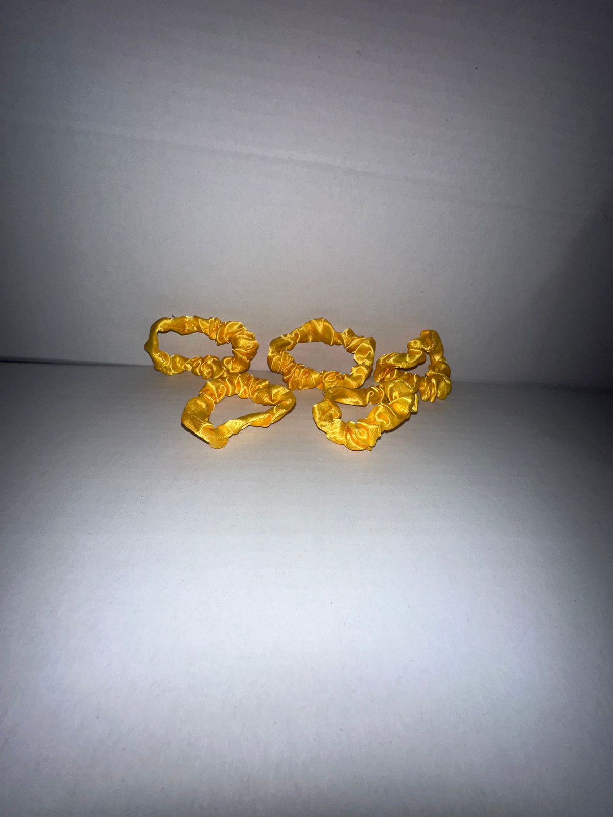 Bright Yellow Premium Minimalist Pleated Small Intestine Hair Ties, Multi-purpose Hair Accessories and Hand Jewelry, High-Elasticity Bun Hair Tie