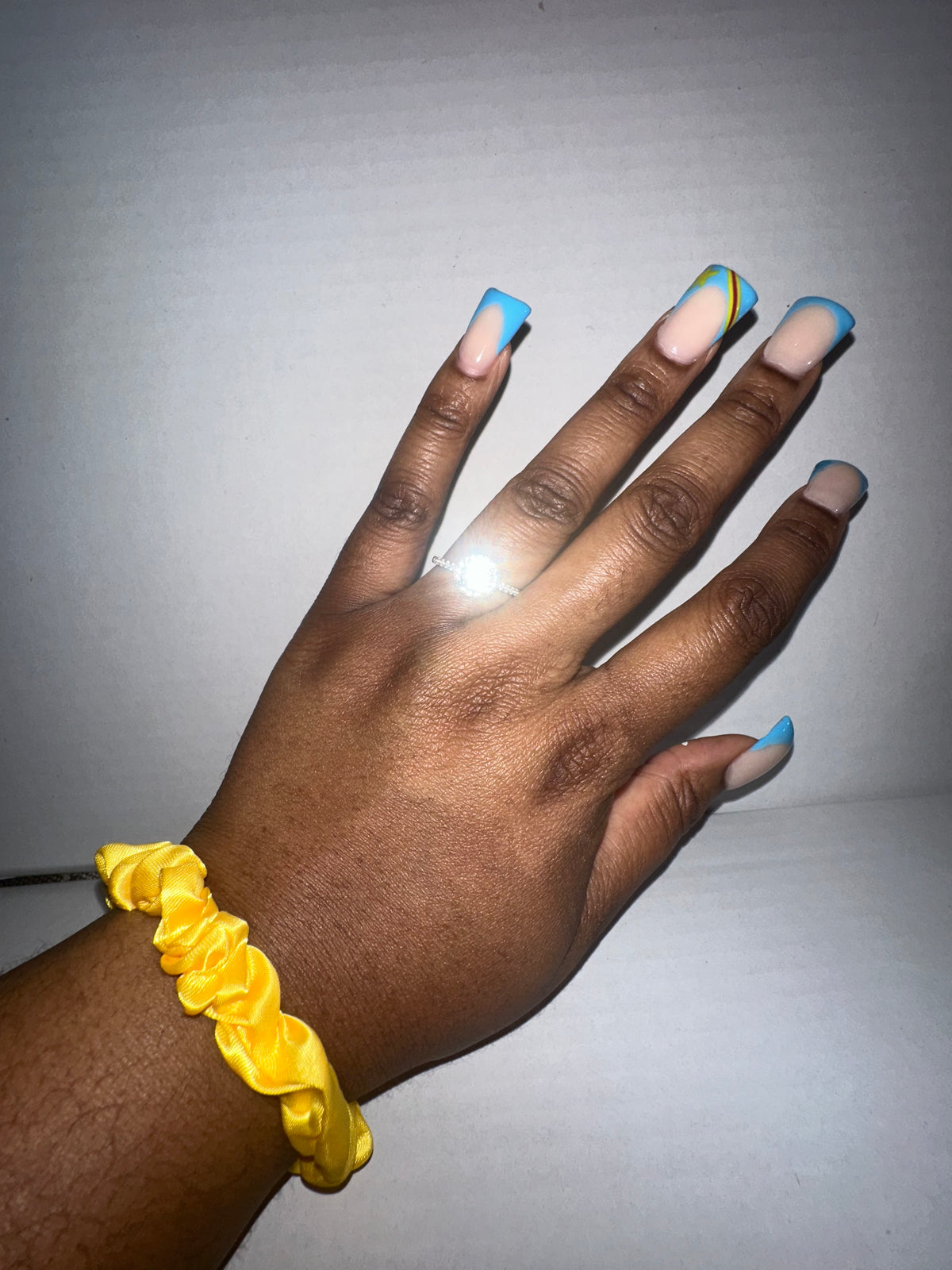Bright Yellow Premium Minimalist Pleated Small Intestine Hair Ties, Multi-purpose Hair Accessories and Hand Jewelry, High-Elasticity Bun Hair Tie