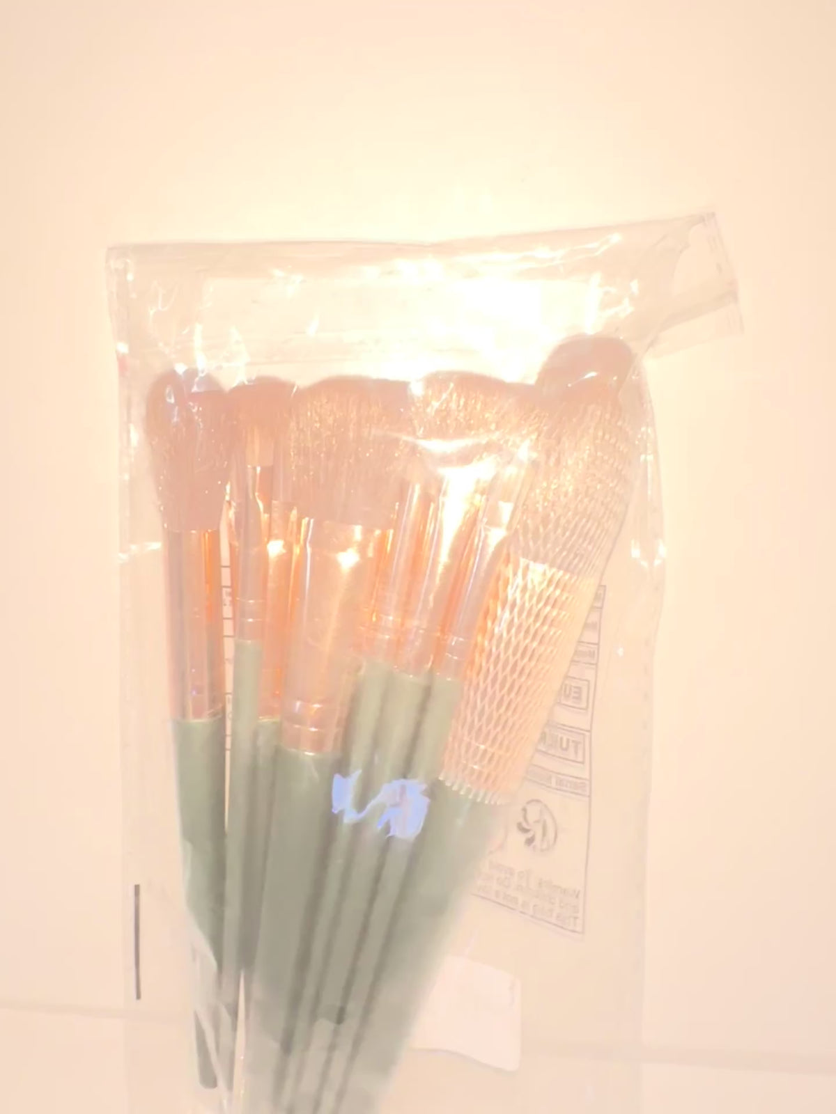 Khaki makeup brush set