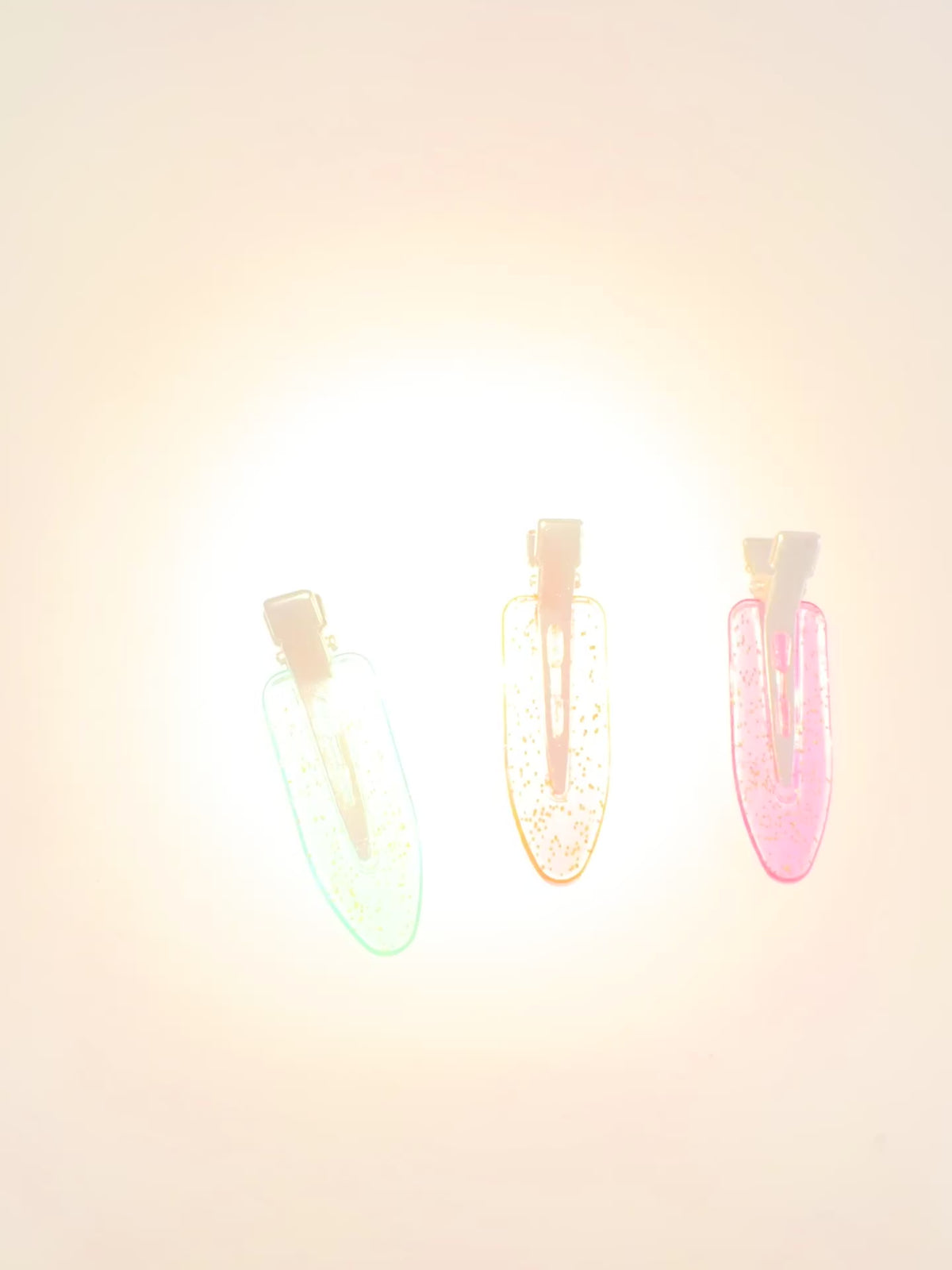 Sparkling transparent clips (2 for 1)